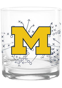 Michigan Wolverines 14oz Playbook Rock Glass - Blue