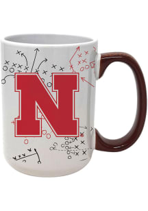Nebraska Cornhuskers 15oz Playbook Ceramic Mug - White