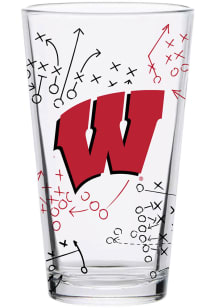 Wisconsin Badgers 16oz Playbook Pint Glass - Red