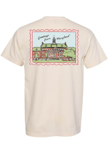 Summit Sportswear Maryland Terrapins Womens Ivory Post Card Short Sleeve T-Shirt