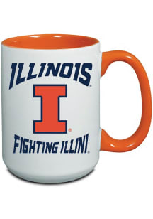 Illinois Fighting Illini 15oz Combo Ceramic Mug - Orange