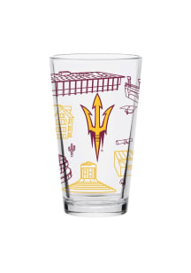 Arizona State Sun Devils 16oz Campus Line Art Pint Glass - Maroon