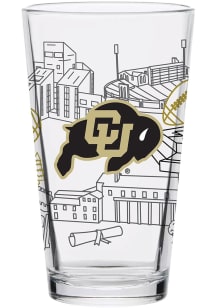 Colorado Buffaloes 16oz Campus Line Art Pint Glass - Gold