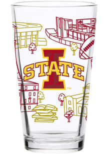 Iowa State Cyclones 16oz Campus Line Art Pint Glass - Red