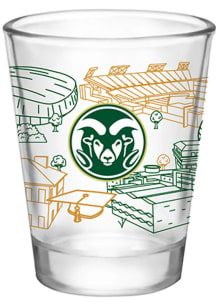 Colorado State Rams Campus Line Art 2oz Shot Glass