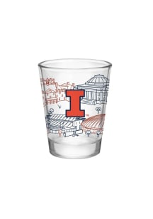 Illinois Fighting Illini Campus Line Art 2oz Shot Glass