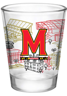 Maryland Terrapins Campus Line Art 2oz Shot Glass