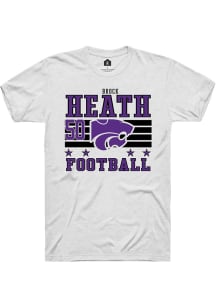 Brock Heath K-State Wildcats White Football NIL Striped Short Sleeve Player T Shirt