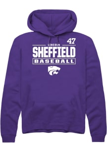 Lincoln Sheffield  Rally K-State Wildcats Mens Purple NIL Stacked Box Long Sleeve Hoodie