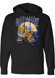 Something Inked Pitt Panthers Mens Black Football College Gameday Helmet Long Sleeve Hoodie