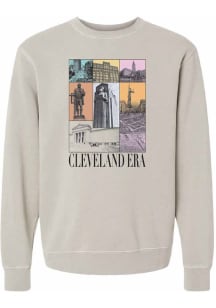 Summit Sportswear Cleveland Mens Natural Era Long Sleeve Crew Sweatshirt