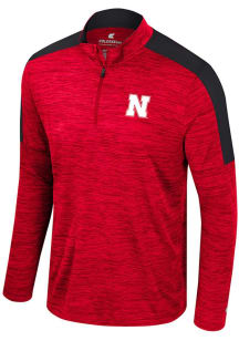 Colosseum Nebraska Cornhuskers Mens Red Consistency Long Sleeve Qtr Zip Pullover