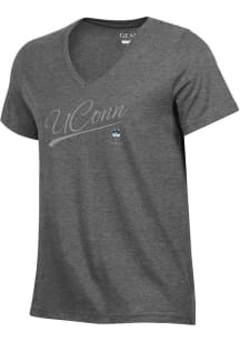 Under Armour UConn Huskies Womens Charcoal Printed Short Sleeve T-Shirt