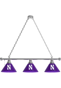 Northwestern Wildcats 3 Shade Silver Billiard Lamp