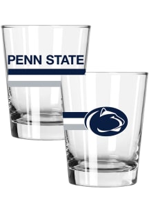 Penn State Nittany Lions Big Stripes 2 Pack 15oz Etched Rock Glass - Clear