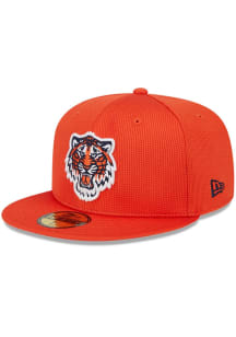 New Era Detroit Tigers Mens Orange 2024 Pivot Mesh Spring Training 59FIFTY Fitted Hat