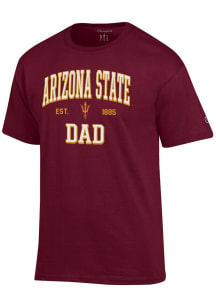 Champion Arizona State Sun Devils Maroon Est Date Dad Jersey Short Sleeve T Shirt