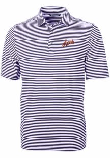 Cutter and Buck Evansville Purple Aces Mens Purple Virtue Short Sleeve Polo