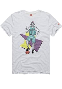 Larry Johnson Charlotte Hornets Ash Signature Short Sleeve Fashion Player T Shirt