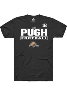 Eian Pugh Ohio Bobcats Black Football NIL Stacked Box Short Sleeve Player T Shirt