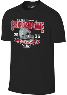 Ohio State Buckeyes Black 2025 Big 10 Football Championships Short Sleeve T Shirt