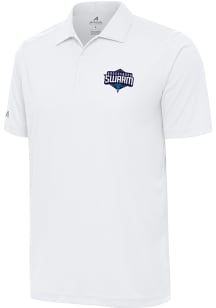 Antigua Greensboro Swarm Mens White Tribute Short Sleeve Polo