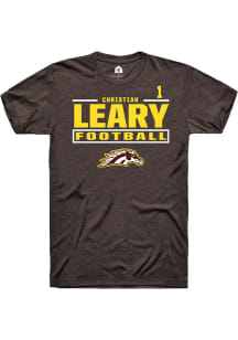 Christian Leary Western Michigan Broncos Brown Football NIL Stacked Box Short Sleeve Player T Shir..