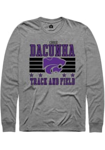 Croix DaCunha K-State Wildcats Grey NIL Striped Long Sleeve Player T Shirt