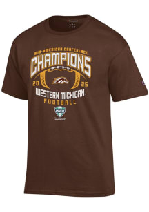 Champion Western Michigan Broncos Brown 2025 Football MAC Conference Champs Jersey Short Sleeve T..