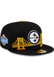 New Era Pittsburgh Steelers Mens Black 2026 NFL Draft 59FIFTY Fitted Hat