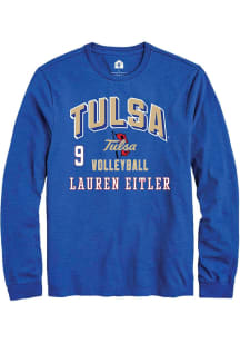 Lauren Eitler Tulsa Golden Hurricane Blue NIL Arch Logo Long Sleeve Player T Shirt