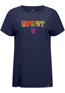 Levelwear USWNT Womens Navy Blue Influx Fiesta Short Sleeve T-Shirt