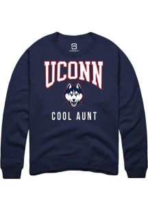 Summit Sportswear UConn Huskies Mens Navy Blue Cool Aunt Long Sleeve Crew Sweatshirt