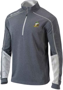Columbia Oregon Ducks Mens White Heat Seal Omni Wick Shotgun 2.0 Long Sleeve Qtr Zip Pullover