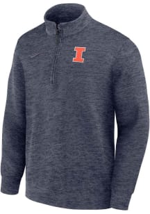 Nike Illinois Fighting Illini Mens Navy Blue Coach Long Sleeve Qtr Zip Pullover