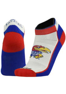 Kansas Jayhawks Stripe Mens No Show Socks