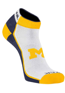 Michigan Wolverines Stripe Mens No Show Socks