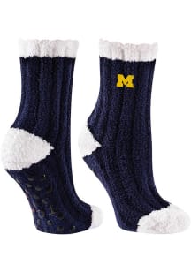 Michigan Wolverines Warm Fuzzy Womens Quarter Socks