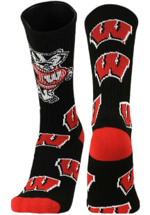 Wisconsin Badgers Super Mascot Mens Crew Socks