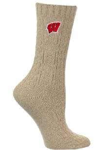 Wisconsin Badgers Cable Knit Womens Crew Socks