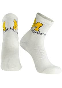 Michigan Wolverines Basic Mens Quarter Socks