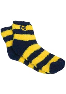 Michigan Wolverines Fuzzy Womens Quarter Socks