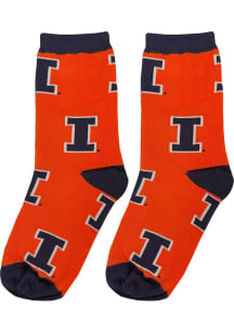 Illinois Fighting Illini Allover Youth Quarter Socks