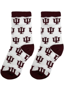 Indiana Hoosiers Allover Graphic Youth Quarter Socks