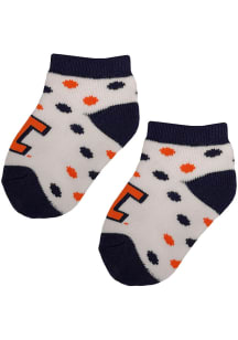 Illinois Fighting Illini Polka Dot Baby Quarter Socks