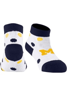 Michigan Wolverines Polka Dot Baby Quarter Socks