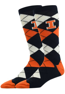 Illinois Fighting Illini Argyle Mens Argyle Socks