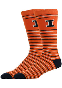 Illinois Fighting Illini Stripe Mens Dress Socks