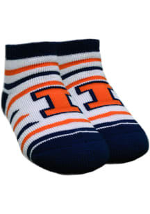 Illinois Fighting Illini Stripe Baby Quarter Socks