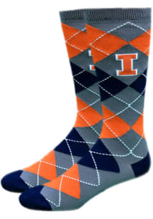 Illinois Fighting Illini Charcoal Mens Argyle Socks